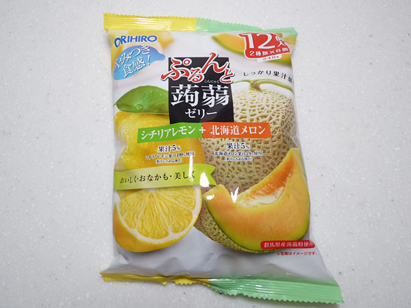 オリヒロ ぷるんと蒟蒻ゼリー　シチリアレモン+北海道メロン